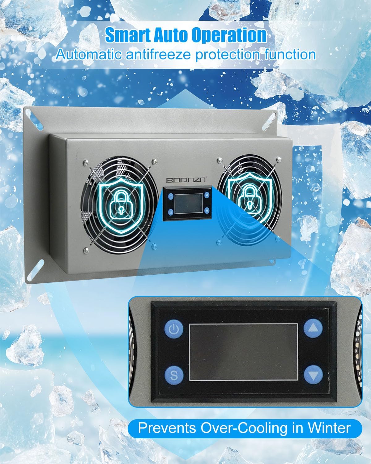 220 CFM Crawlspace Fan Vent with Humidistat, Crawlspace Ventilation Fan for Basement Garage Attic Hydroponics Grow Tents, Temperature Humidity Controller