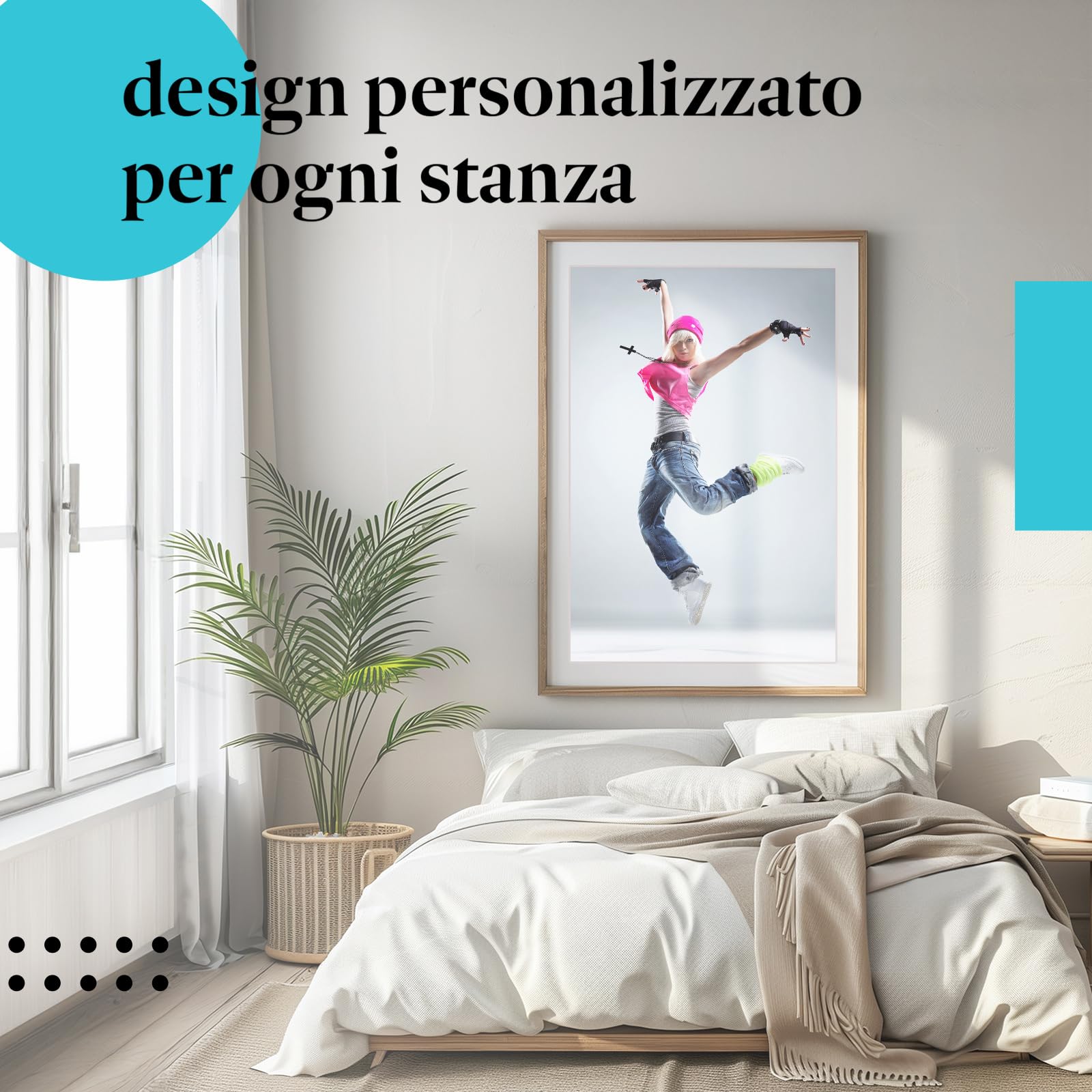Postereck - 3411 - Hip hop, danza, musica, donna, sport, salto - Decorazione da Parete, Stampa Artistica, Arredamento Interni, Stampa Fotografica - Tela - 100,0 cm x 75,0 cm
