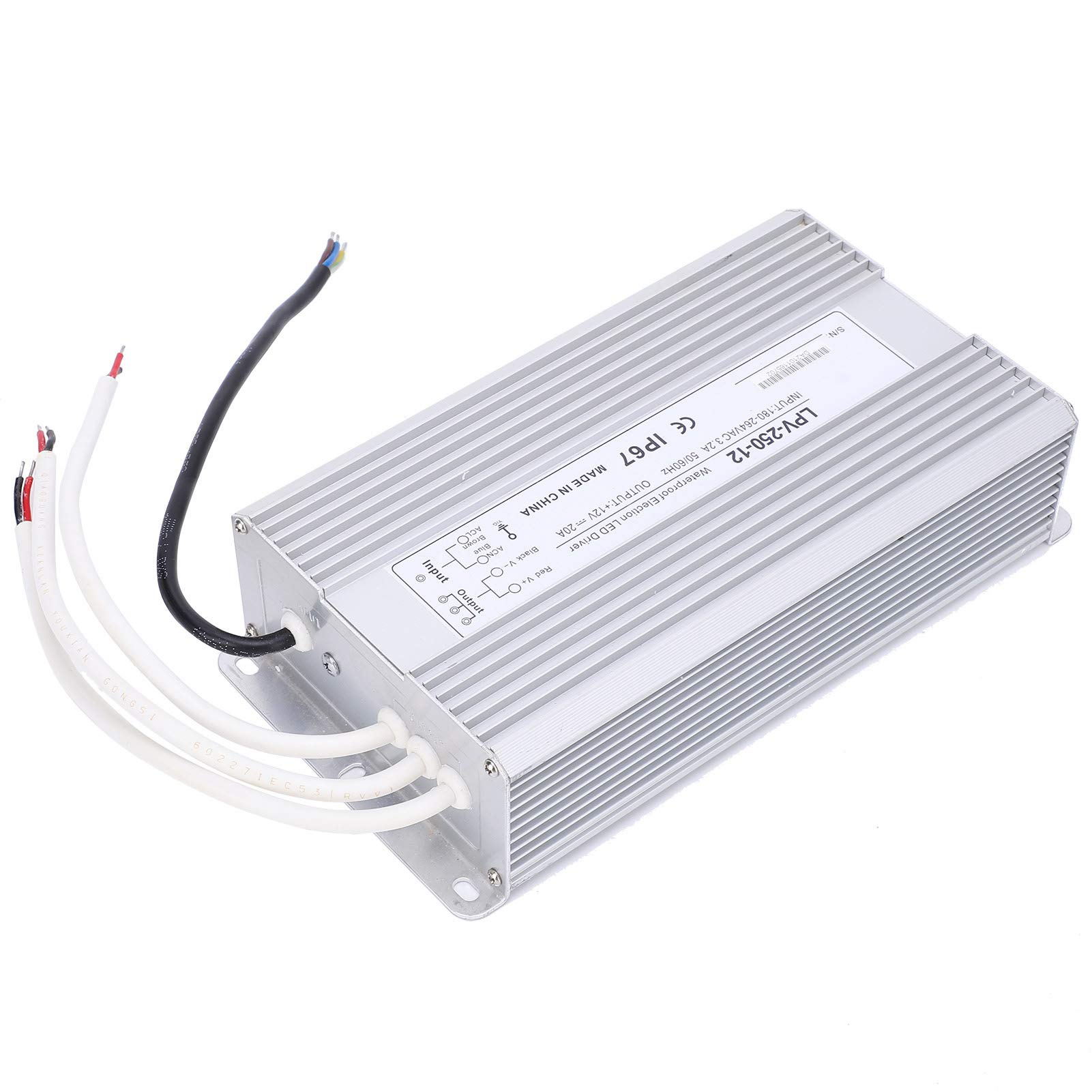 Hyuduo Wodoodporny Sterownik LED Transformator, DC12V 250W IP67