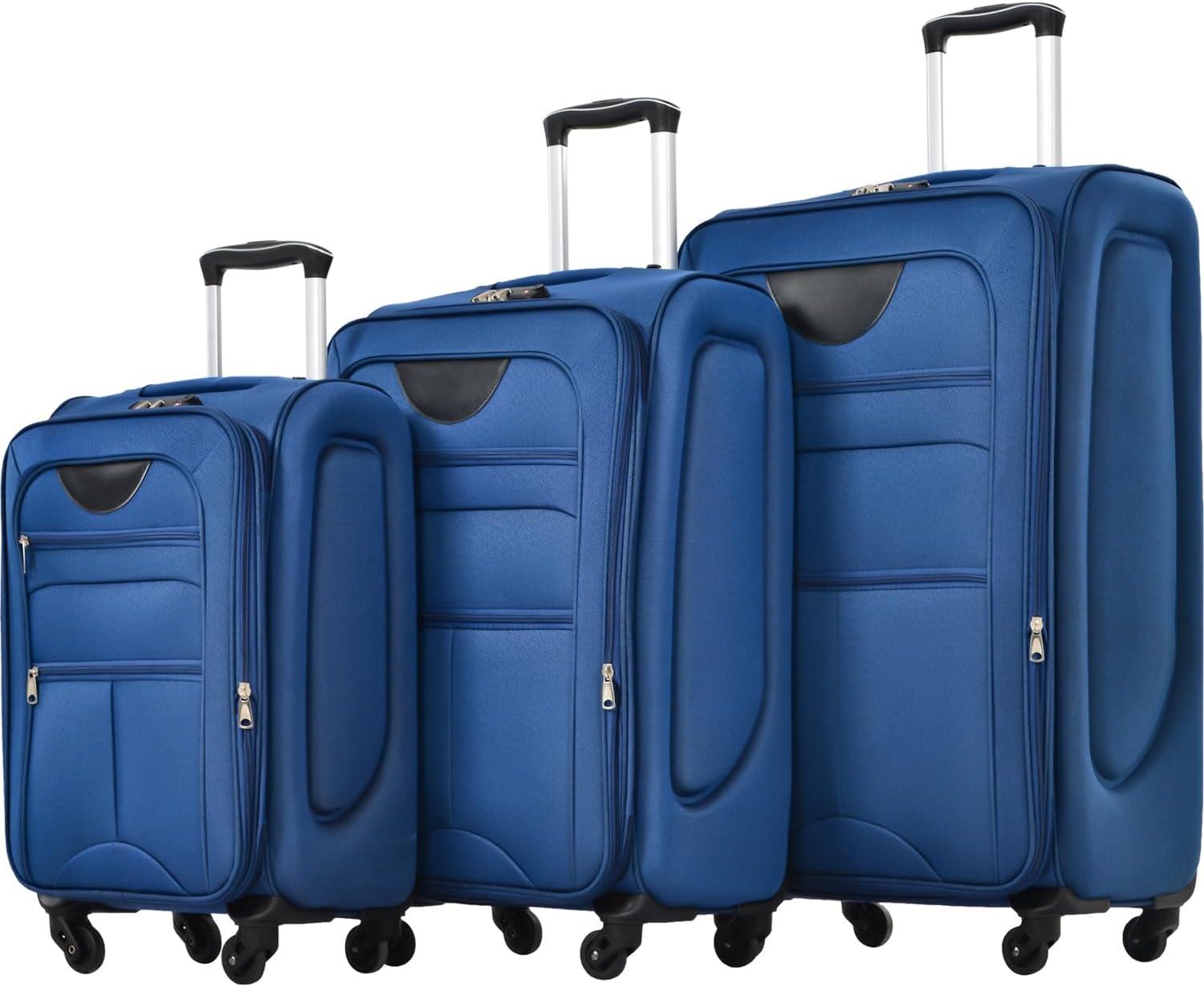 Luggage Sets 3 Piece - 20" Carry-On, 24” & 28” Checked Luggage Set, Expandable Luggage Lightweight Suitcase with Spinner Wheels & TSA Lock for Family Extended Travel (Blue)