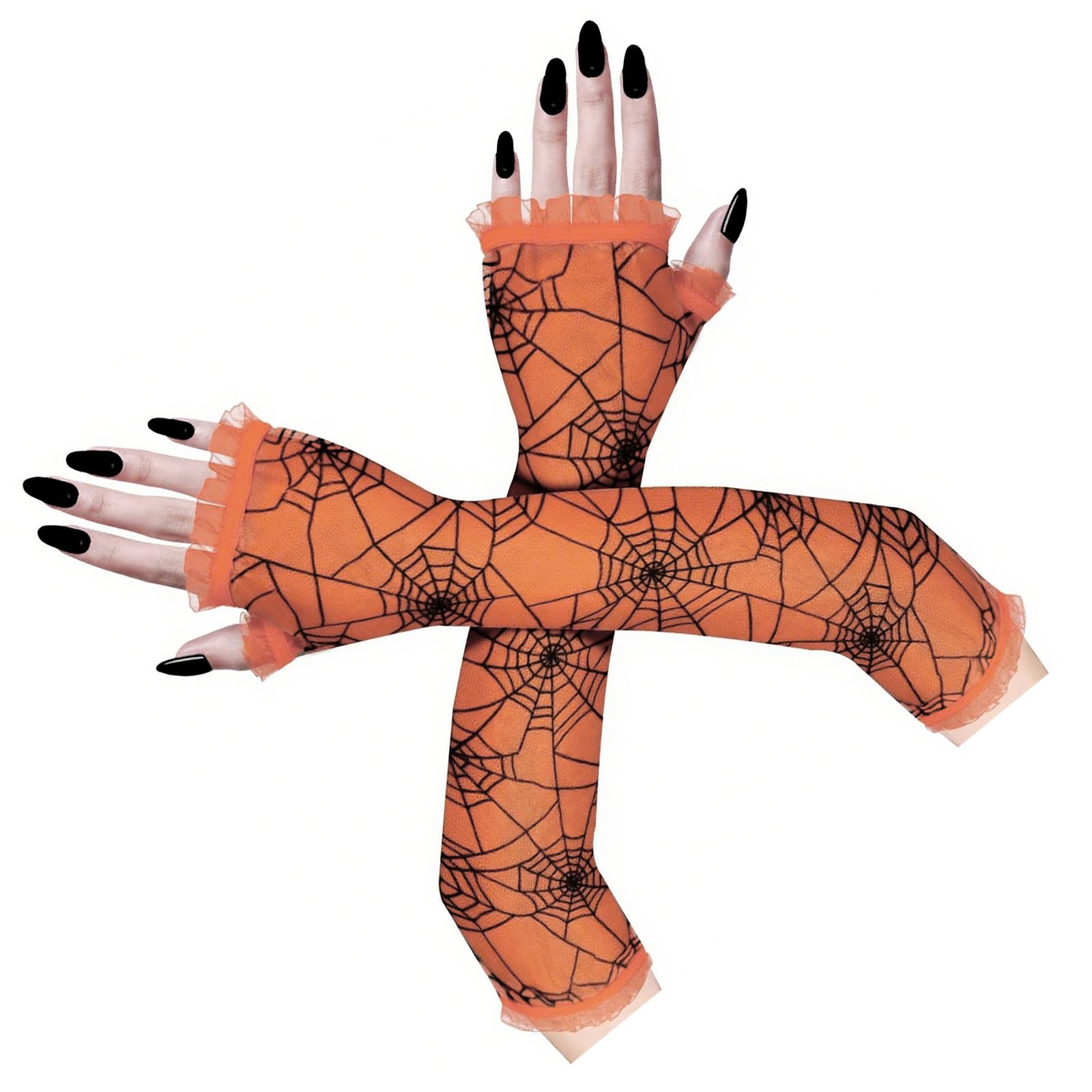 MICFENY Full Length Halloween Gloves With Punk Costume Accessory for Themed Celebrations Stage