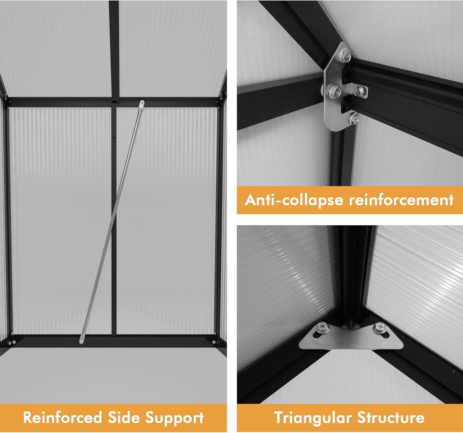 6×4FT Small Greenhouse, Walk in Greenhouse with Electronic Thermometers, Enhanced Aluminum Small Greenhouse for Outdoors and Garden Planting, Withstands Bad Weather to Protect Vegetable or Plants