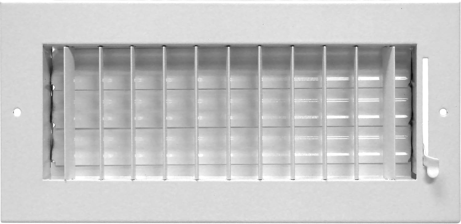 Accord ABSWWHA126 Sidewall/Ceiling Register with 1-Way Adjustable Design, 12-Inch x 6-Inch(Duct Opening Measurements), White