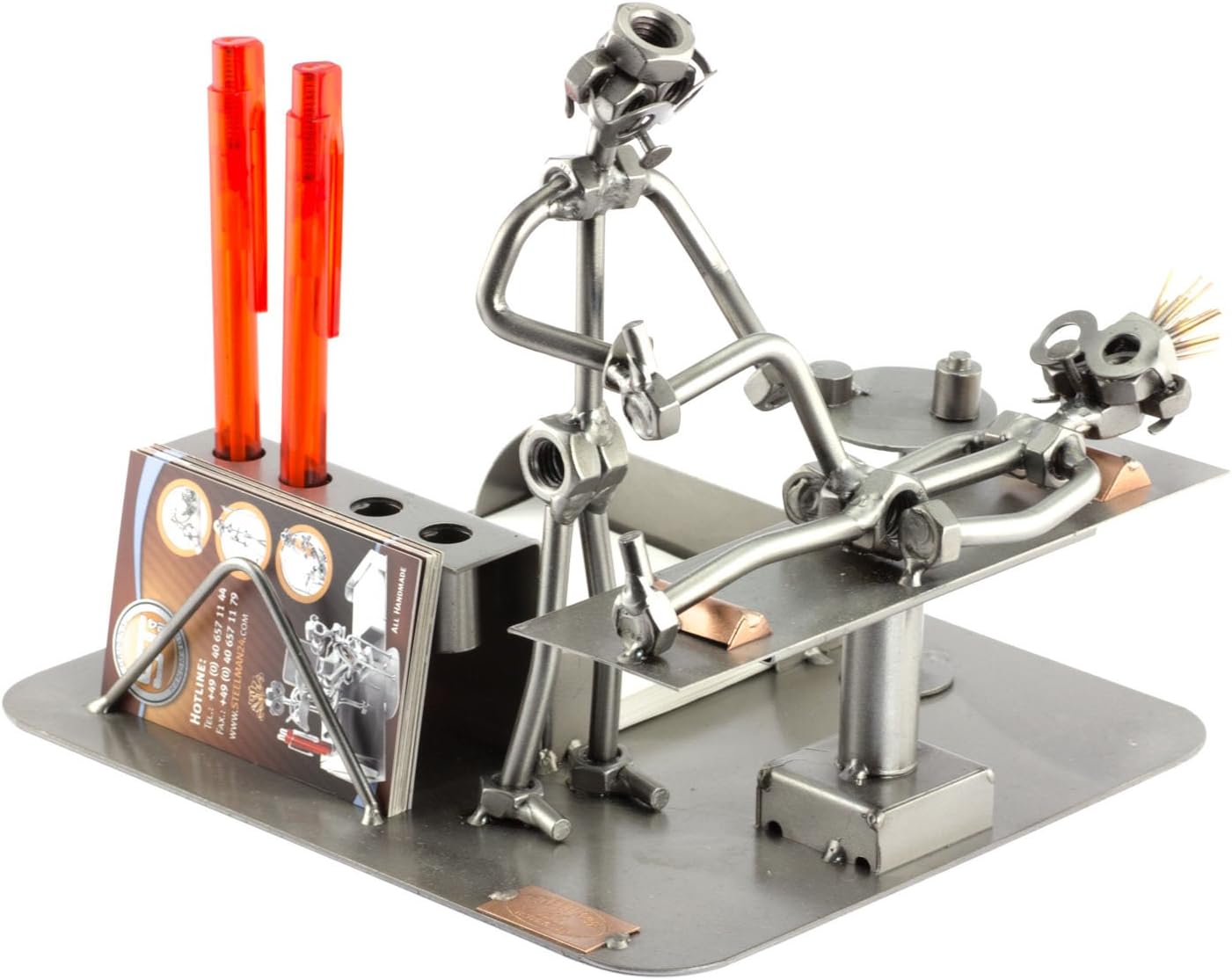 Steelman24 I Nuts and bolts sculpture Physiotherapist Desk Organizer I Handmade ornaments I Made in Germany I I Metal figurine