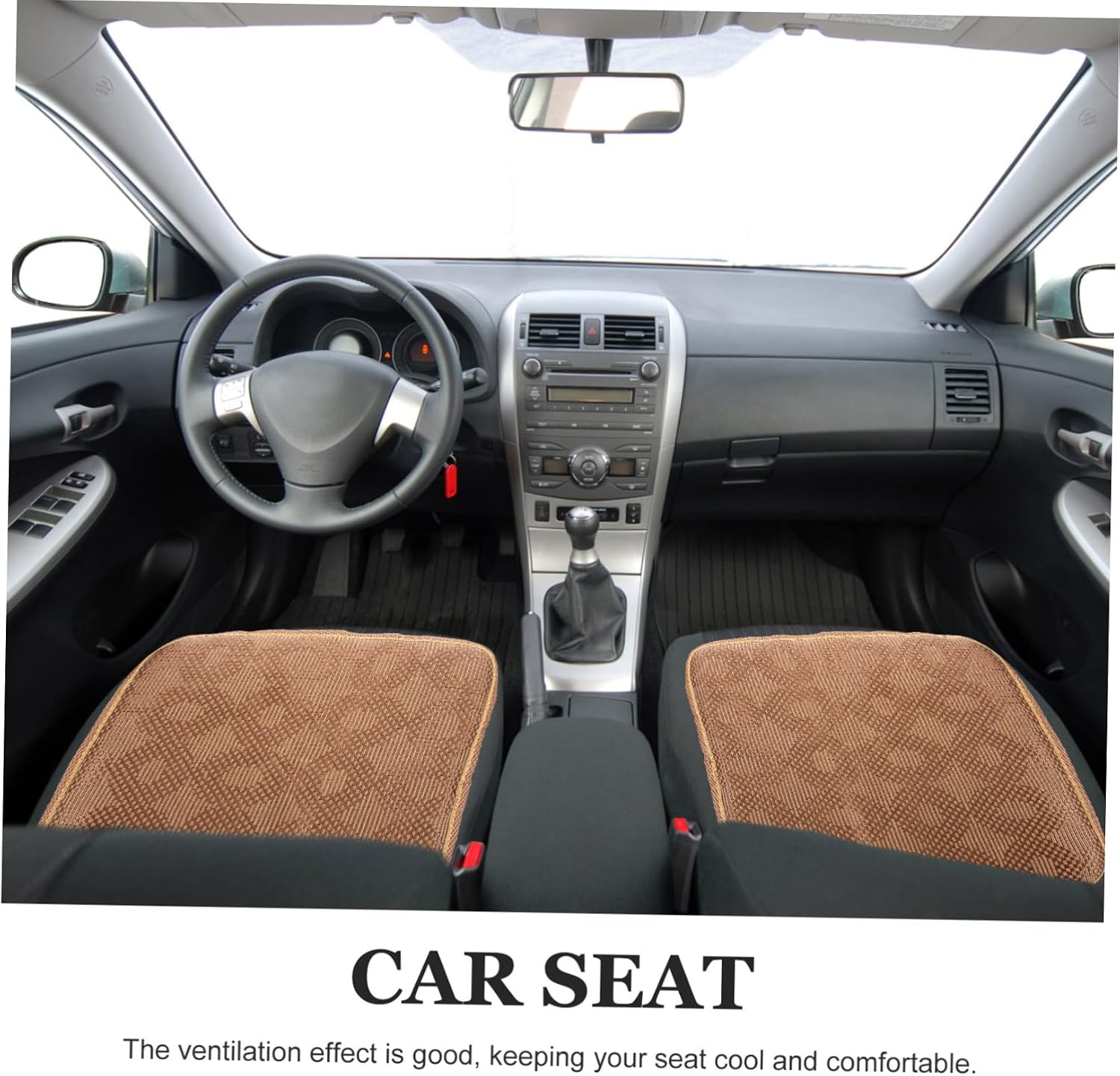 Car Seat Cooling Cushion Breathable Automotive Seat Pad for Comfort Dual-Sided Design Circle and Linen Gray for Cars Office Chairs and Home Use