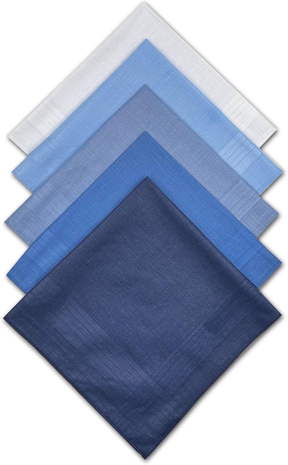 JLPDMT Mens Handkerchiefs, 5 PCS Cotton Handkerchiefs, Blue Large