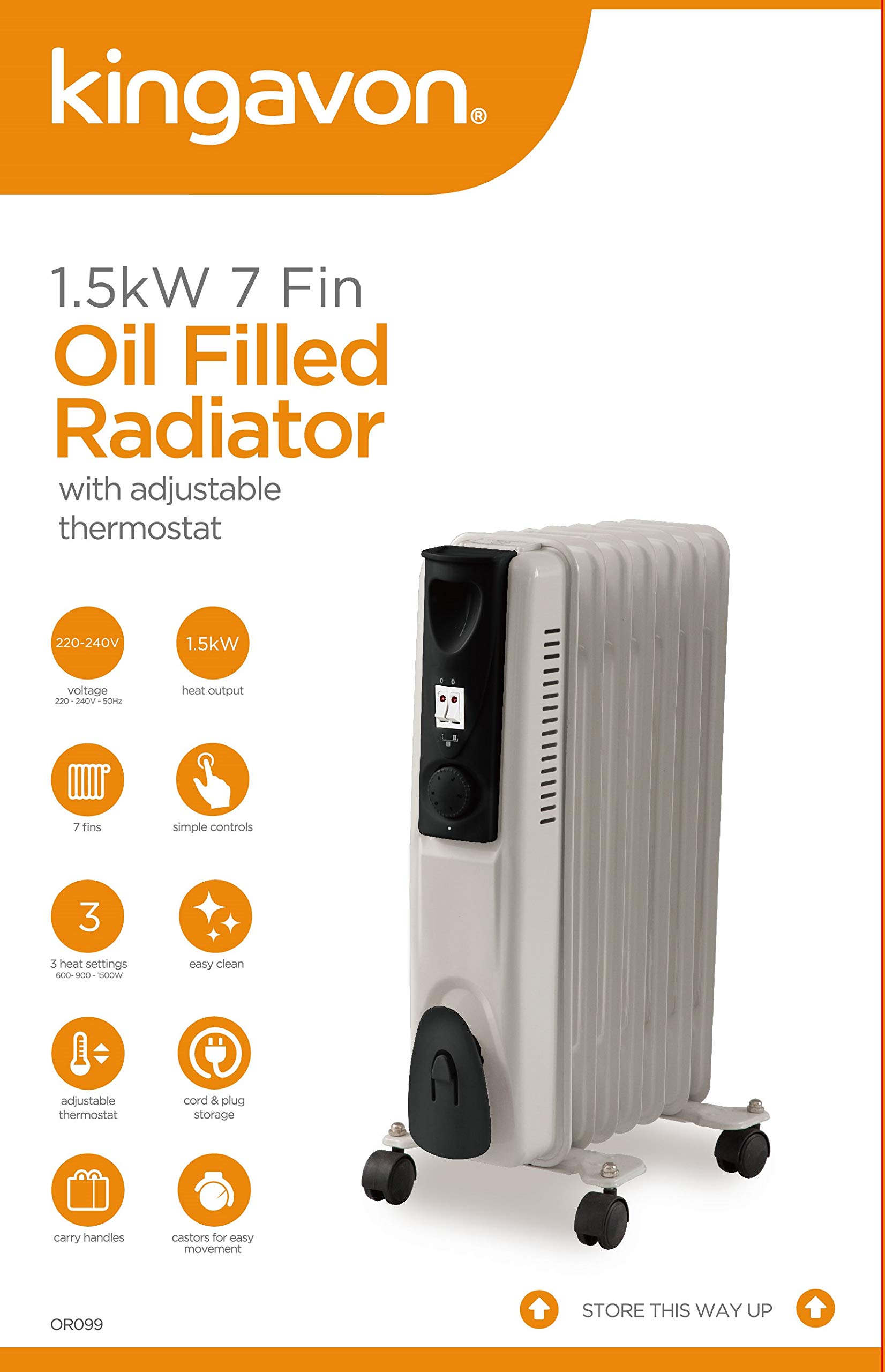 Kingavon BB-OR099 7-Fin 1.5kW Oil Filled Radiator : Amazon.co.uk: DIY u0026  Tools