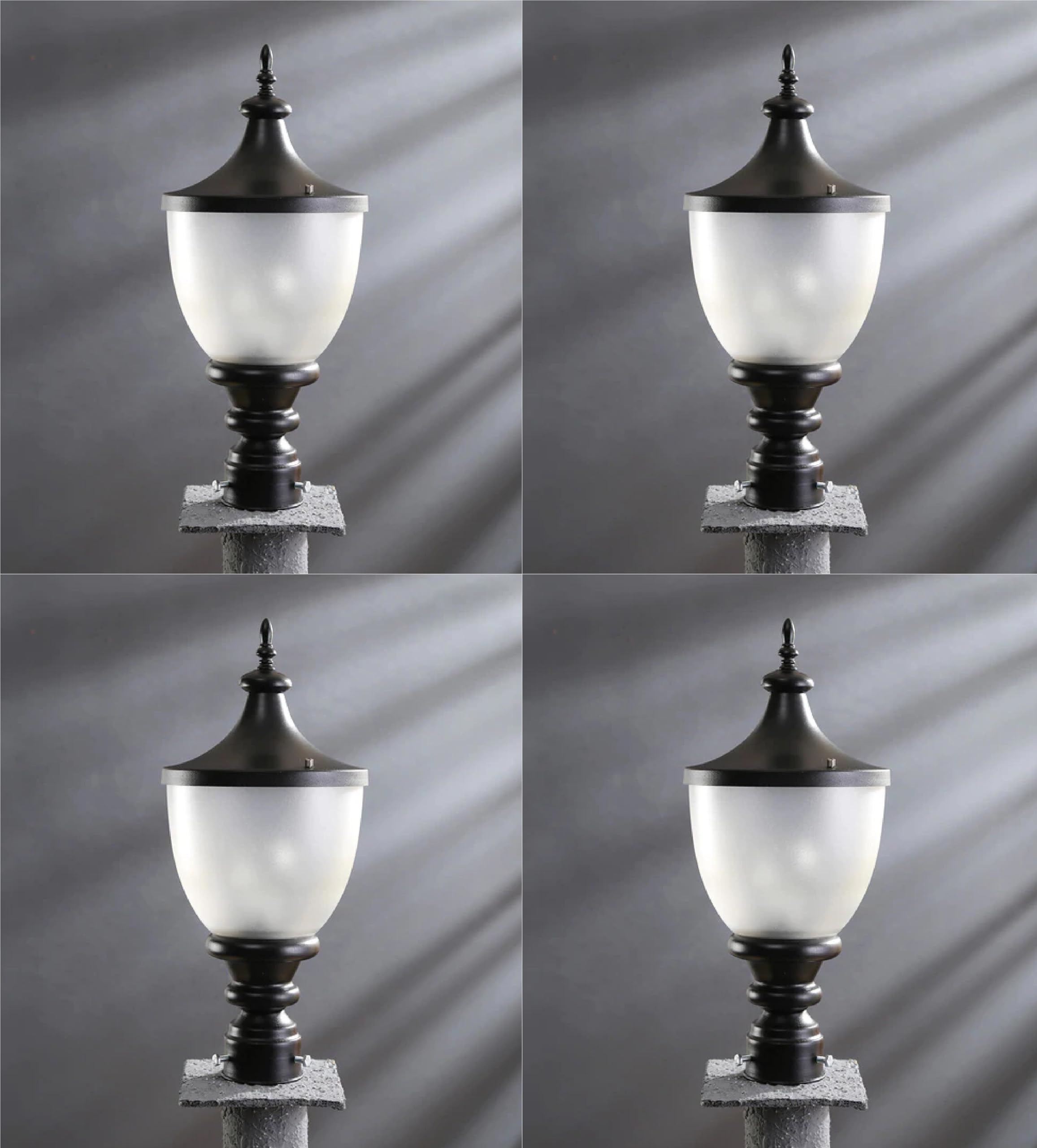 Gate Light White Metal | Fixed Mount Outdoor Garden Field Roof Lighting Fixture | Durable Exterior Lamps for Yard Driveway Entrance | Pack of 4-image-28