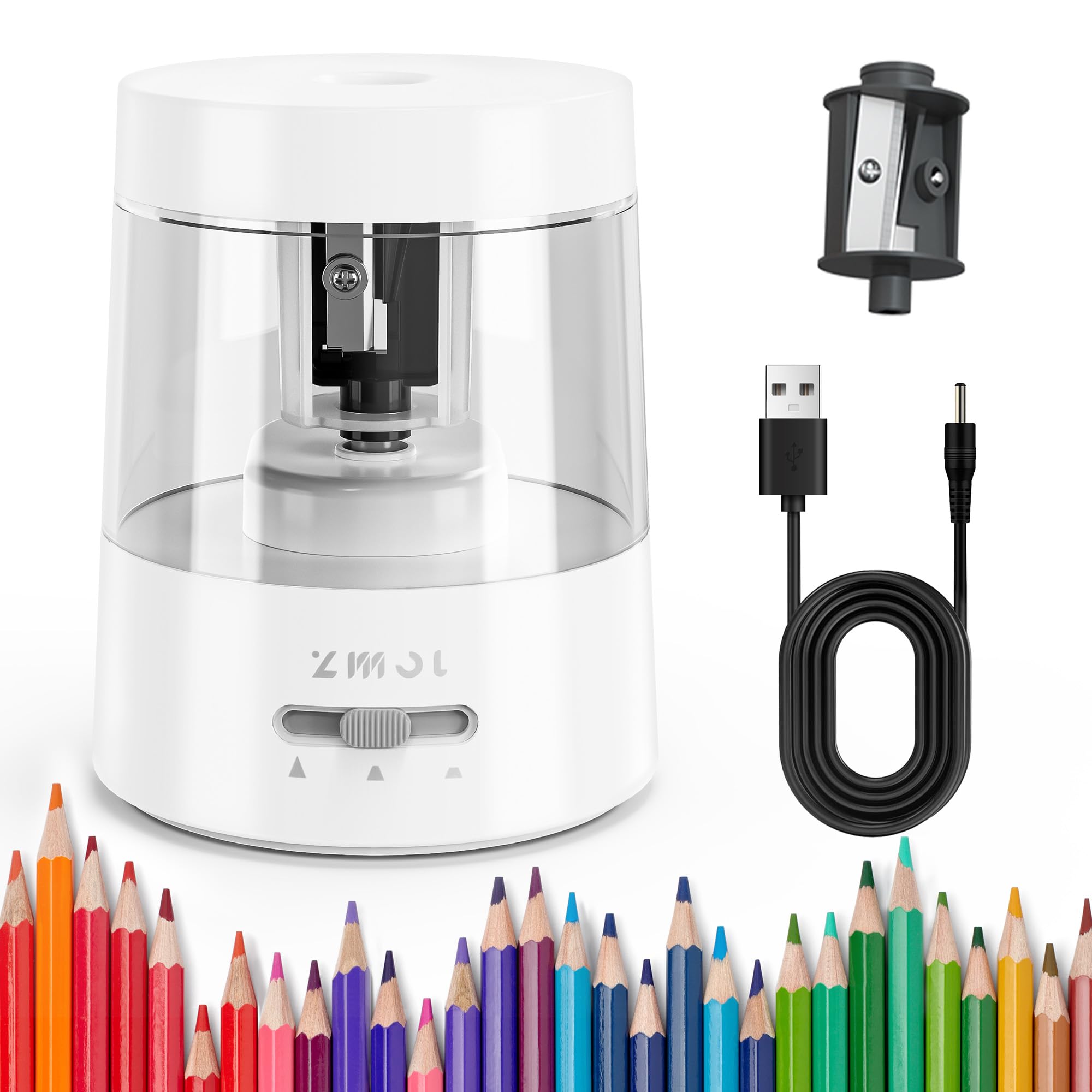 Amazon.co.jp: ZMOL 鉛筆削り 電動鉛筆削り 子供用 No.2/色鉛筆(6-8mm