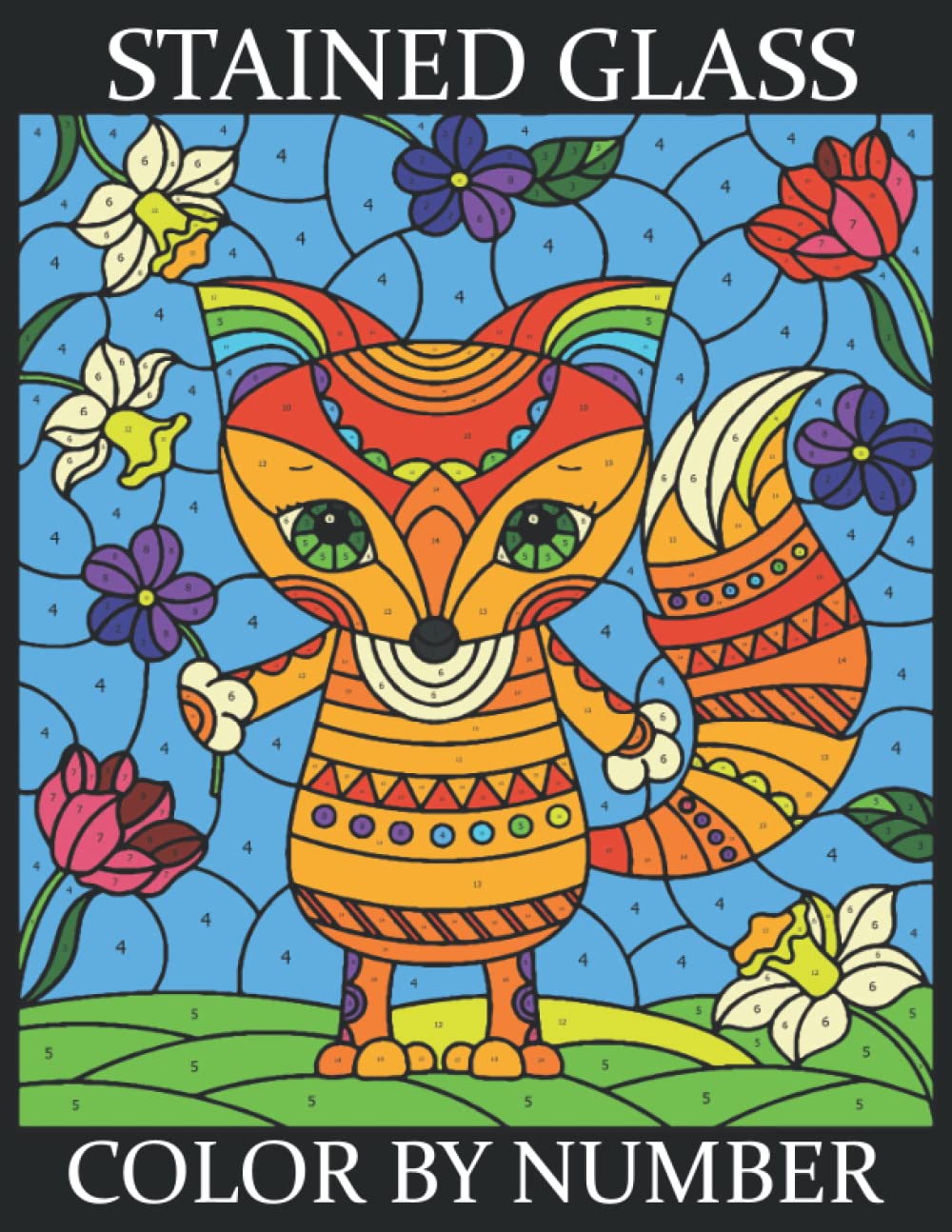Buy Stained Glass Color By Number An Adult Color by Number Coloring