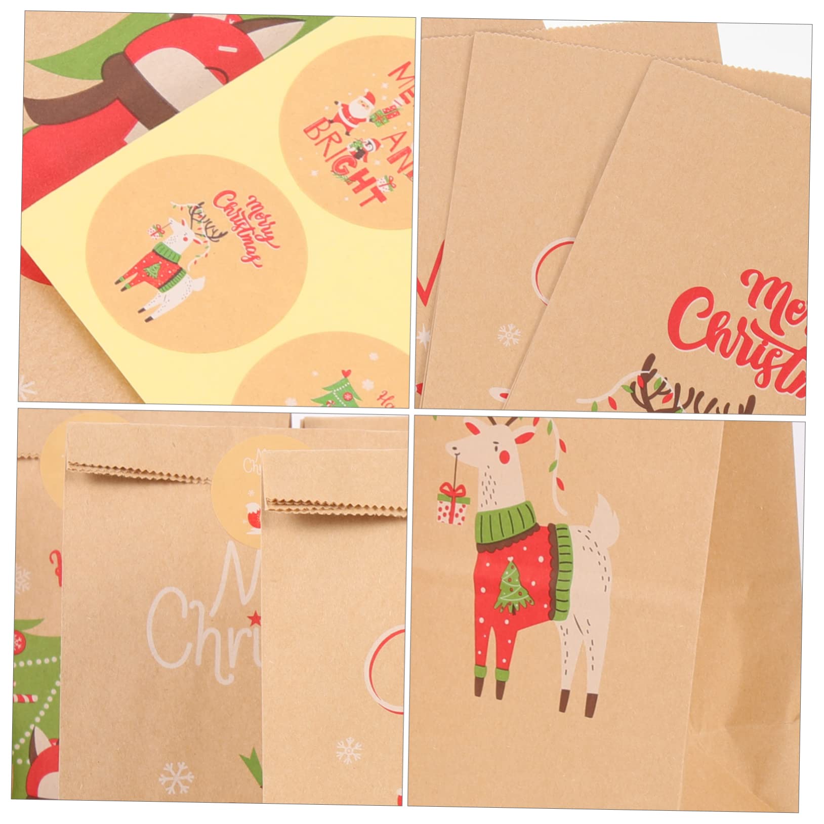 minkissy 5sätze Weihnachtliche Kraftpapier Süßigkeitenboxen Teiliges Mit Aufklebern Geschenkverpackung Für Kekse Pralinen Und Kleine Für Weihnachten Und Feiertage