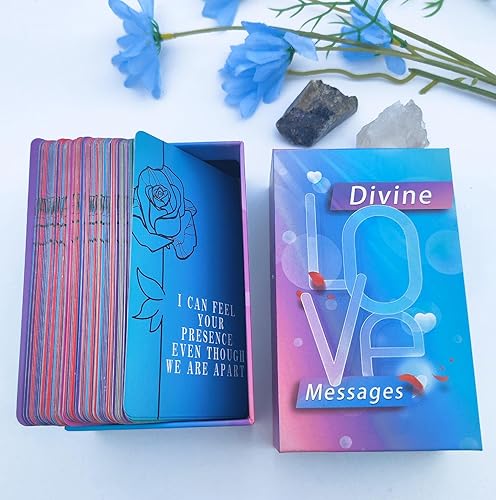 Oracle Cards Decks Divine Loves Oracle Cards, 64 cartas de Tarot de Amor Twin Flame Oracle Deck, cartas de oráculo cubiertas con significados en