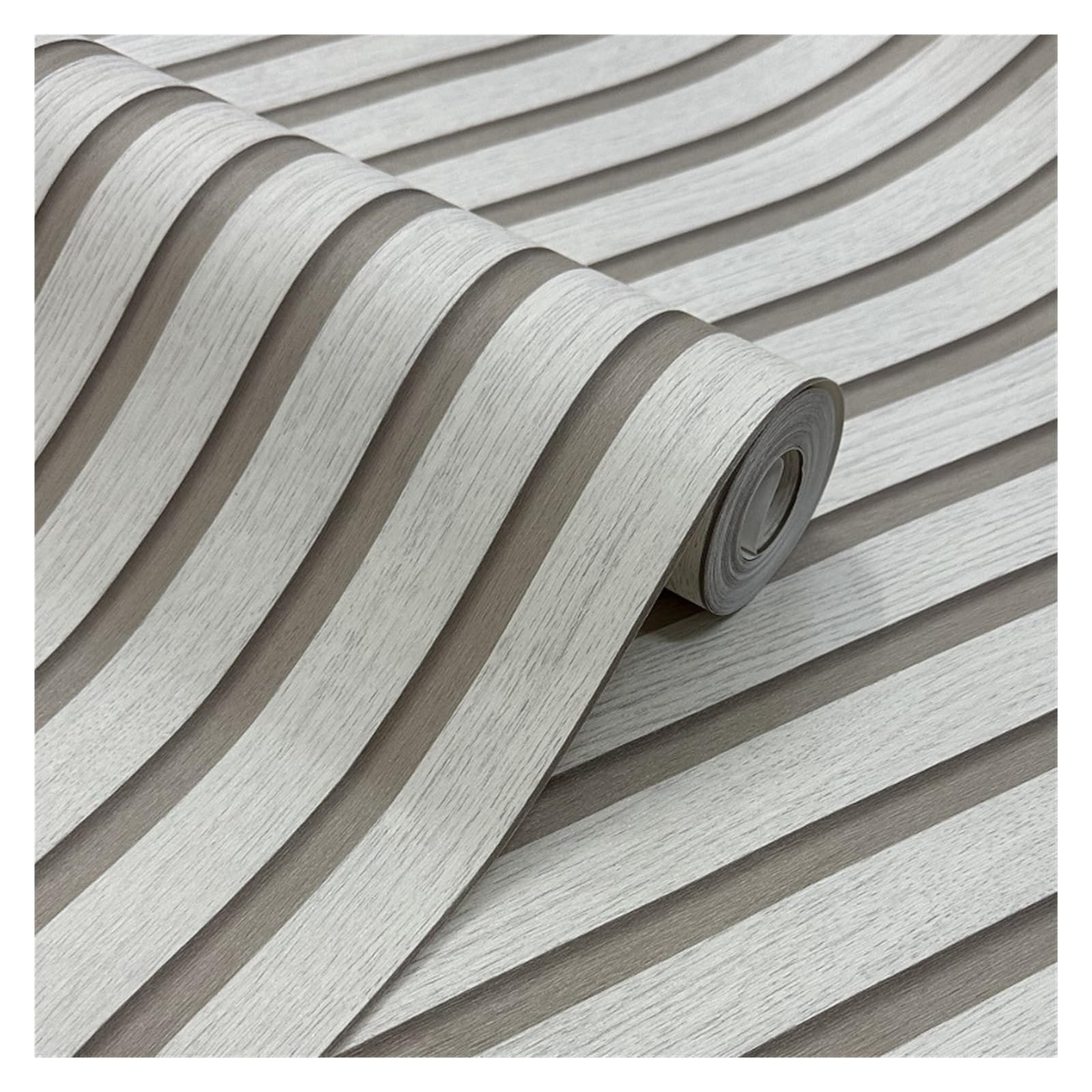 LADFRTYU Wallpaper 3D Three-Dimensional Modern Imitation Lattice Bar Wood Strip Wallpaper TV Background Living Room Decoration PVC Non-self-Adhesive