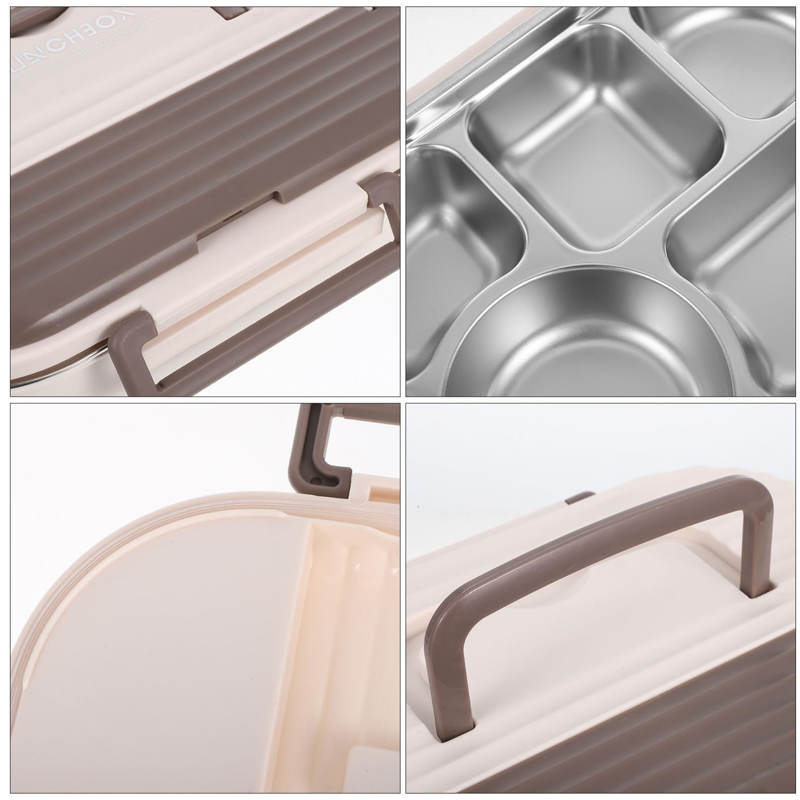 TOYANDONA 34oz Stapelbare Edelstahl-lunchbox mit Fächern Auslaufsicher Bento-box für Lebensmittel Geeignet für Schule Büro Reisen und Picknicks