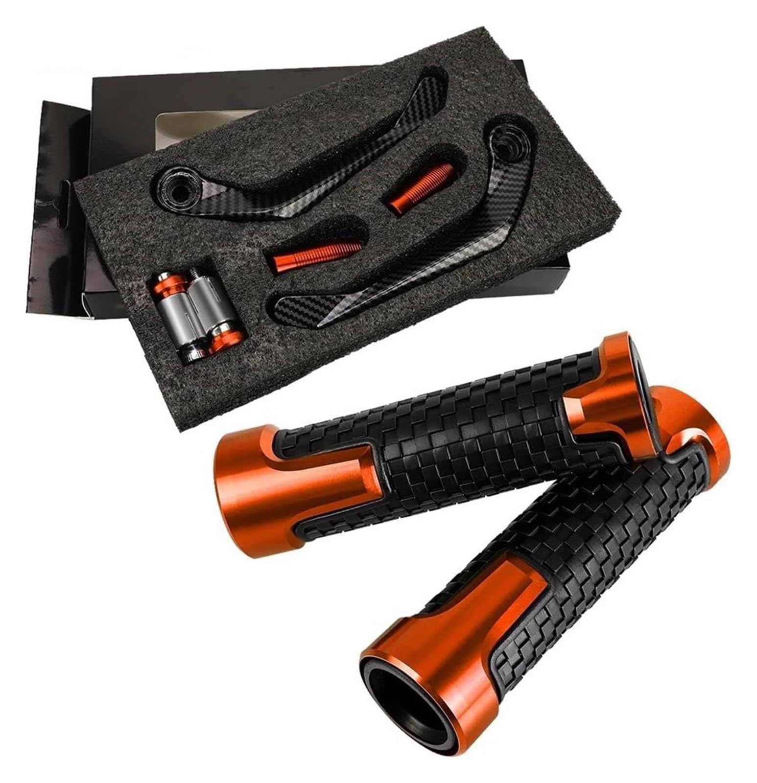 Puños Manillar para Yamaha para Tenere 700 XTZ700 T700 2019-2023 Protector De Manillar Motocicleta Piezas Mano Palanca Embrague Freno(Orange C)