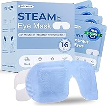 16 Pack Steam Eye Mask for Dry Eyes: Self-Heating Warm Compress for Stye Relief &amp; Digital Eye Strain, FSA&amp;HSA Eligible, Disposable, No Microwave, Travel &amp; Spa Essential, Self-Care Gift, Unscented