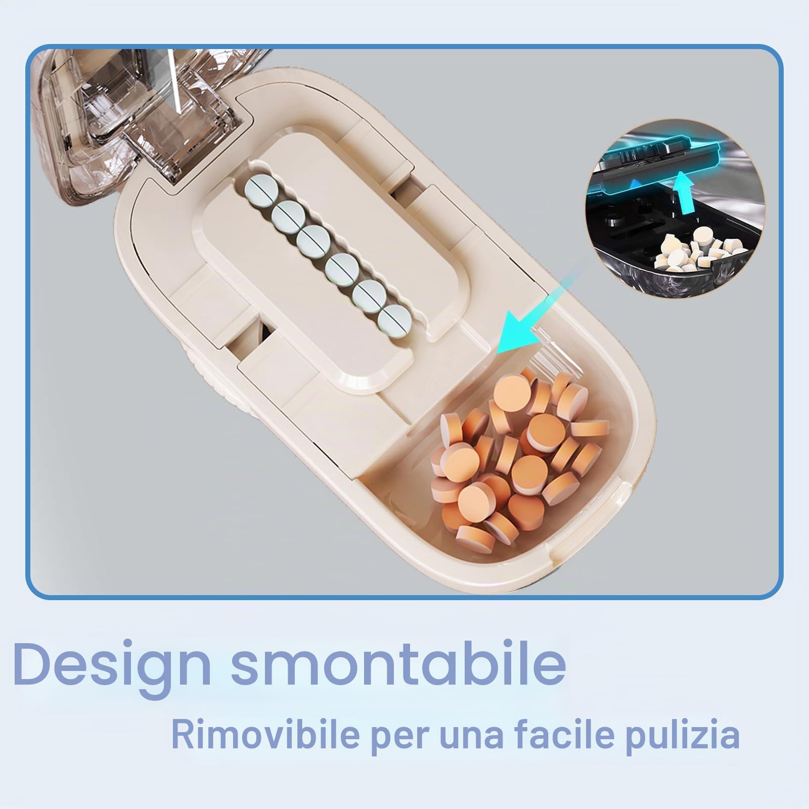 Taglia Pillole, Tagliapillole 1 su 4 per Compresse Piccole o Grandi, Taglia Pillole di Precisione per Dimezzamento, Taglio e Conservazione (Beige 1/4)