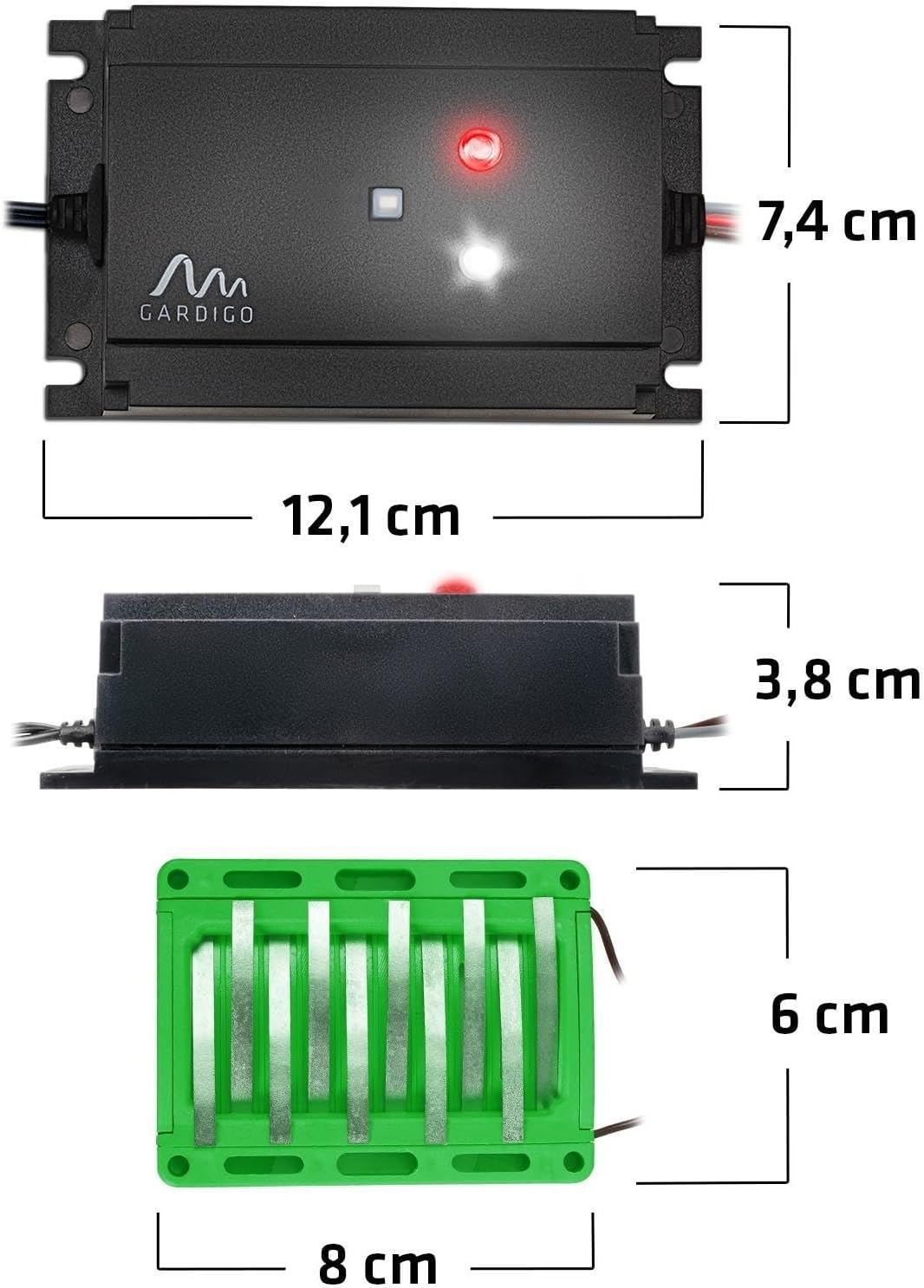 Dimensions of the main unit and contact plates