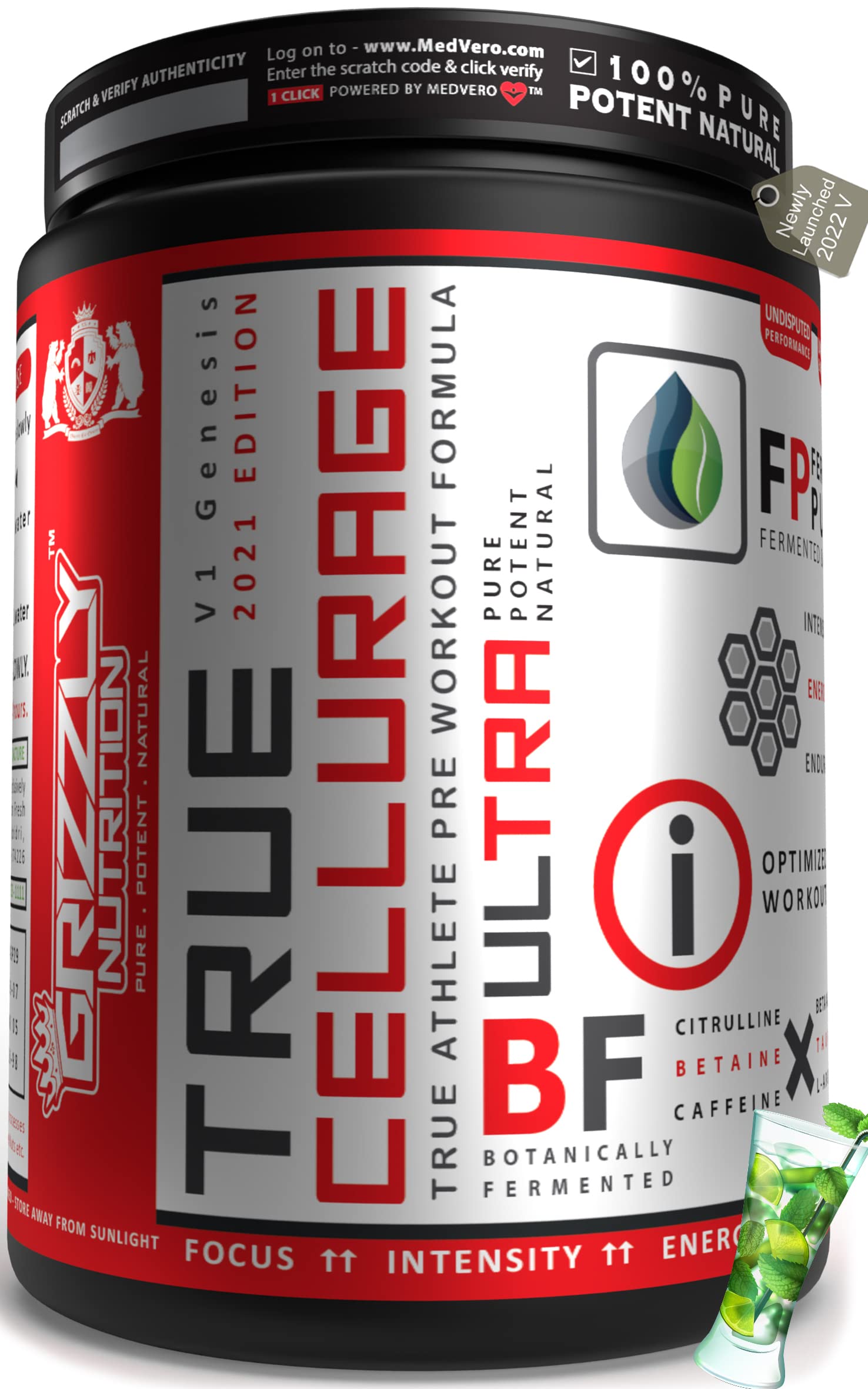 Buy Grizzly Nutrition, True Cellurage, Pre Workout, upto 65 Servings