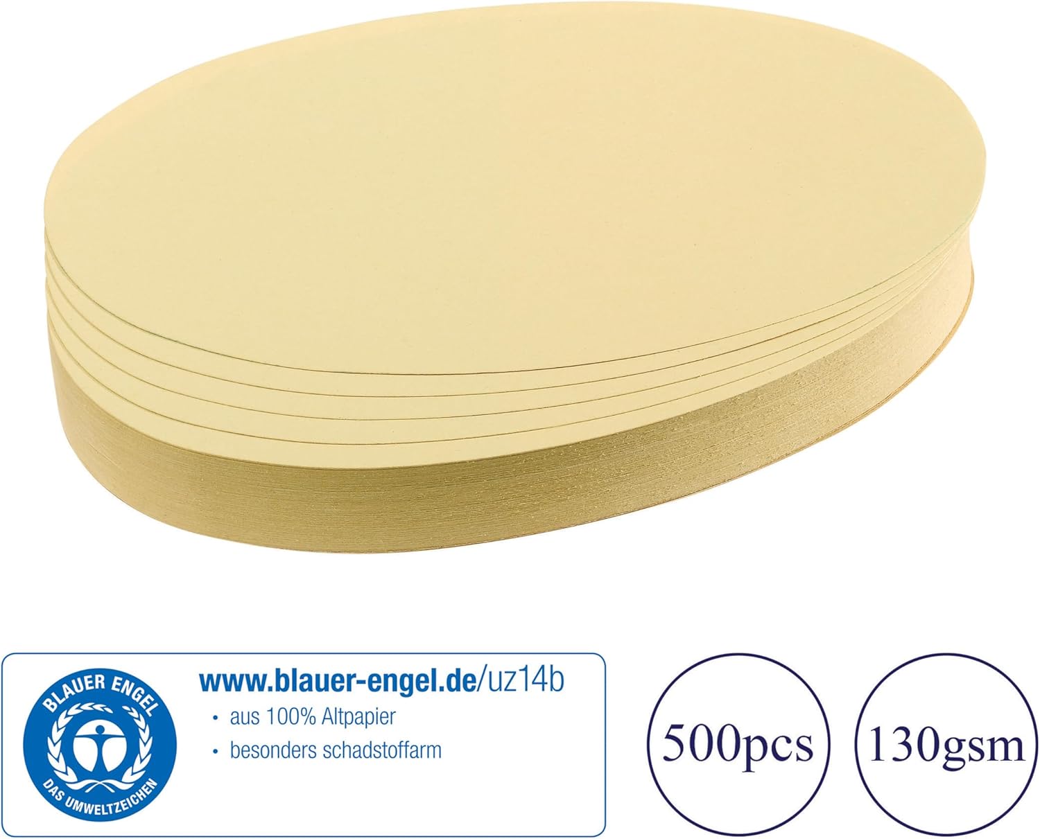 Franken UMZ 1119 04 Prompt Cards Oval 11 x 19 cm 130 GSM Pack of 500 Yellow 500 Stück Orange