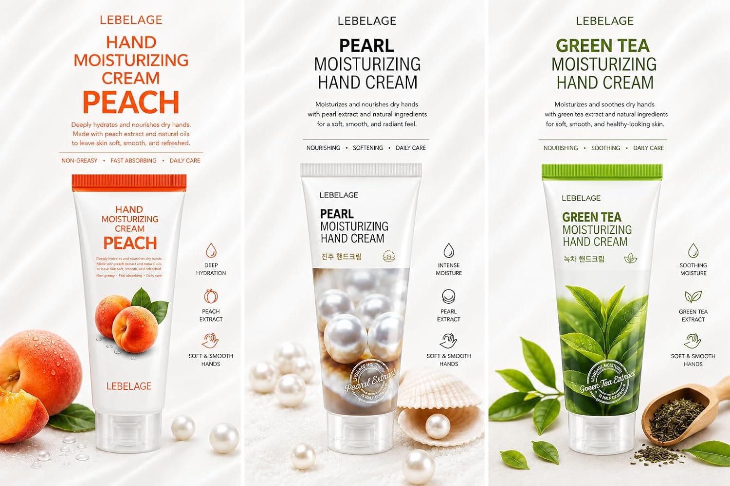 LEBELAGE Moisturizing Hand Cream 3.38 fl oz | Lightweight Hand Moisturizer | Fast-Absorbing Non-Greasy Hand Lotion for Soft, Smooth Hands | Daily Skincare Routine (Green Tea) image 5