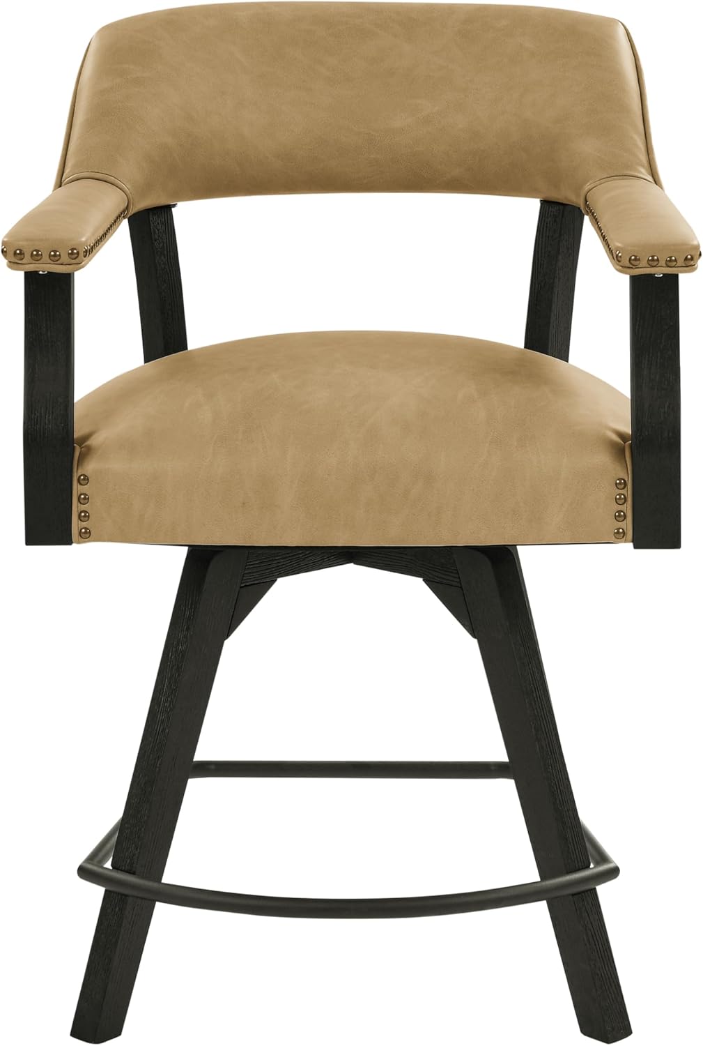 Steve Silver Co Rylie Swivel Counter Sand PU Arm Chair