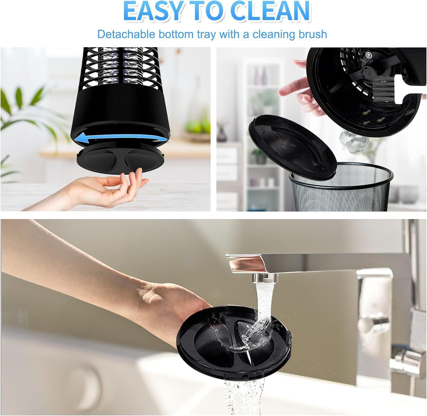 Lampada Antizanzare Elettrica, Zanzariera Elettrica, Efficace Contro 30m² Trappola per Zanzare Repellente che Riduce Efficacemente gli Insetti Volanti per Uso Interno