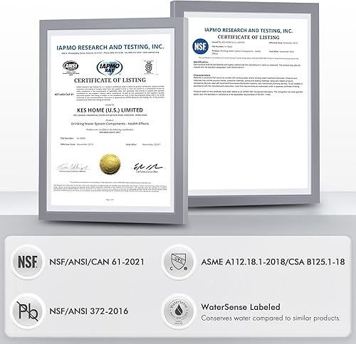 Miniatura 4 de KES L3156ALFF12-BK-P2 - Juego de 2 grifos de baño negros con un solo orificio para lavabo, certificado cUPC, acero inoxidable, negro mate,