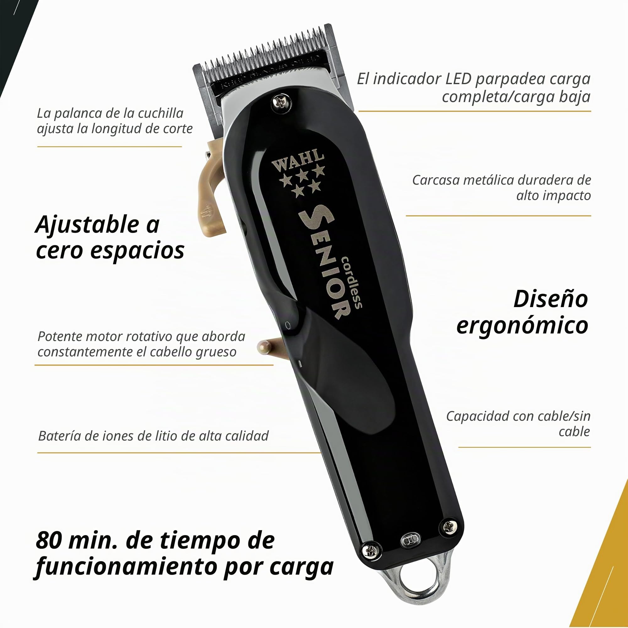 Wahl 8504-400 Cordless Senior Professional 5 Star Series, Unisex adulto.