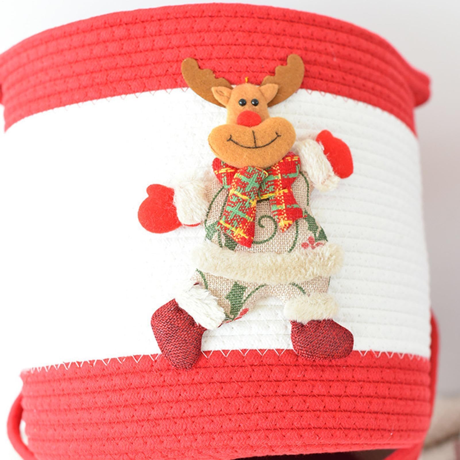 Cestas De Navidad Vacías Cesta Tejida Cuerda Almacenamiento Navideño