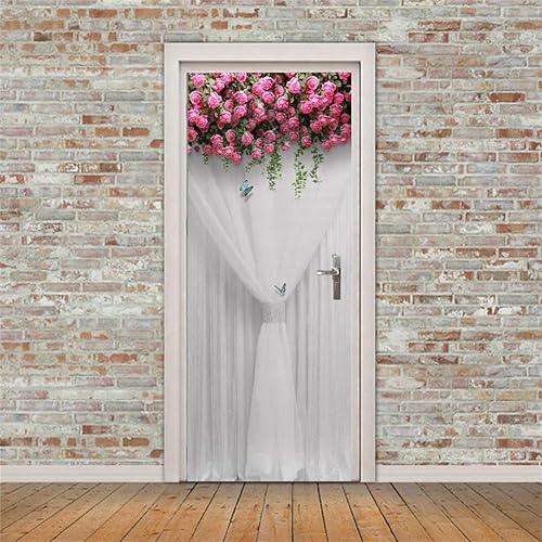 Miniatura 6 de ChezMax Calcomanías para puerta, calcomanías 3D para puerta, murales de puerta para despegar y pegar, papel tapiz de vinilo decorativo extraíble,