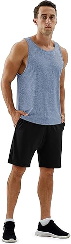 Miniatura 2 de icyzone Camiseta deportiva sin mangas con espalda cruzada para hombre, para gimnasio, entrenamiento, correr, ejercicio