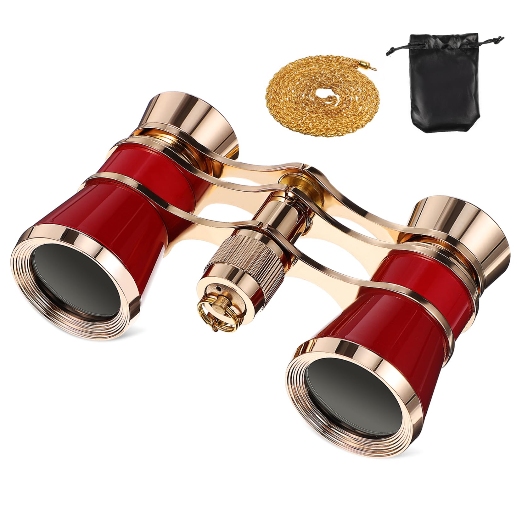Binocolo Vintage 3x25 in Lega di Alluminio, Set Borsa | Compatto, Forte e Facile da Portare, per Concerti e Osservare Natura, Custodia