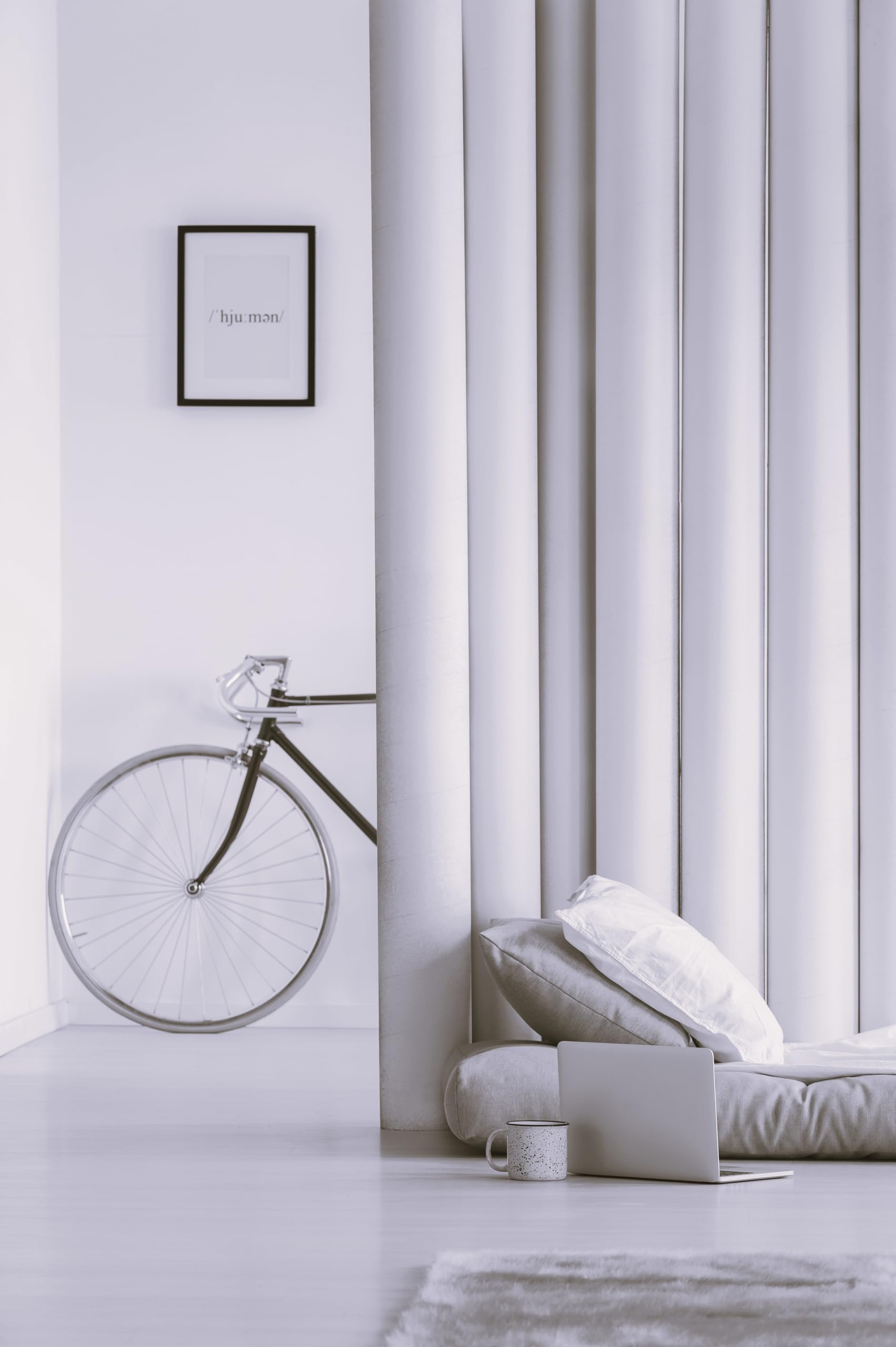 Vorhang Verdunkelung Kälteschutz Kräuselband Blickdicht Klimavorhang Übergardine extra lang energiesparen Off-White (leicht gräulich) 145x300 cm (BxH)