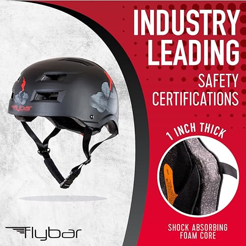 Miniatura 2 de Casco de bicicleta Flybar - Multideporte, certificado dual, ajustable, ligero, para skateboard, patinaje, pogo, scooter eléctrico, snowboard, para