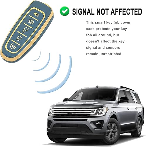 Vista 16 de Funda para llavero Ford C-Max Edge Escape Expedition Explorer Flex Focus Taurus Lincoln MKS MKT MKX Navigator Accesorios (negro)