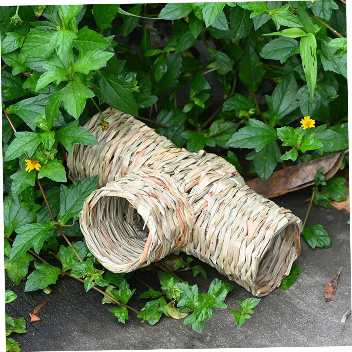 DOITOOL 2stücke Hamster Tunnel Aus Handgewebtem Gras Langlebiges Interaktives Spielzeug Für Hamster Chinchillas Und Kleintiere Zum Verstecken Und Spielen Im Käfig Natürlich Fördert