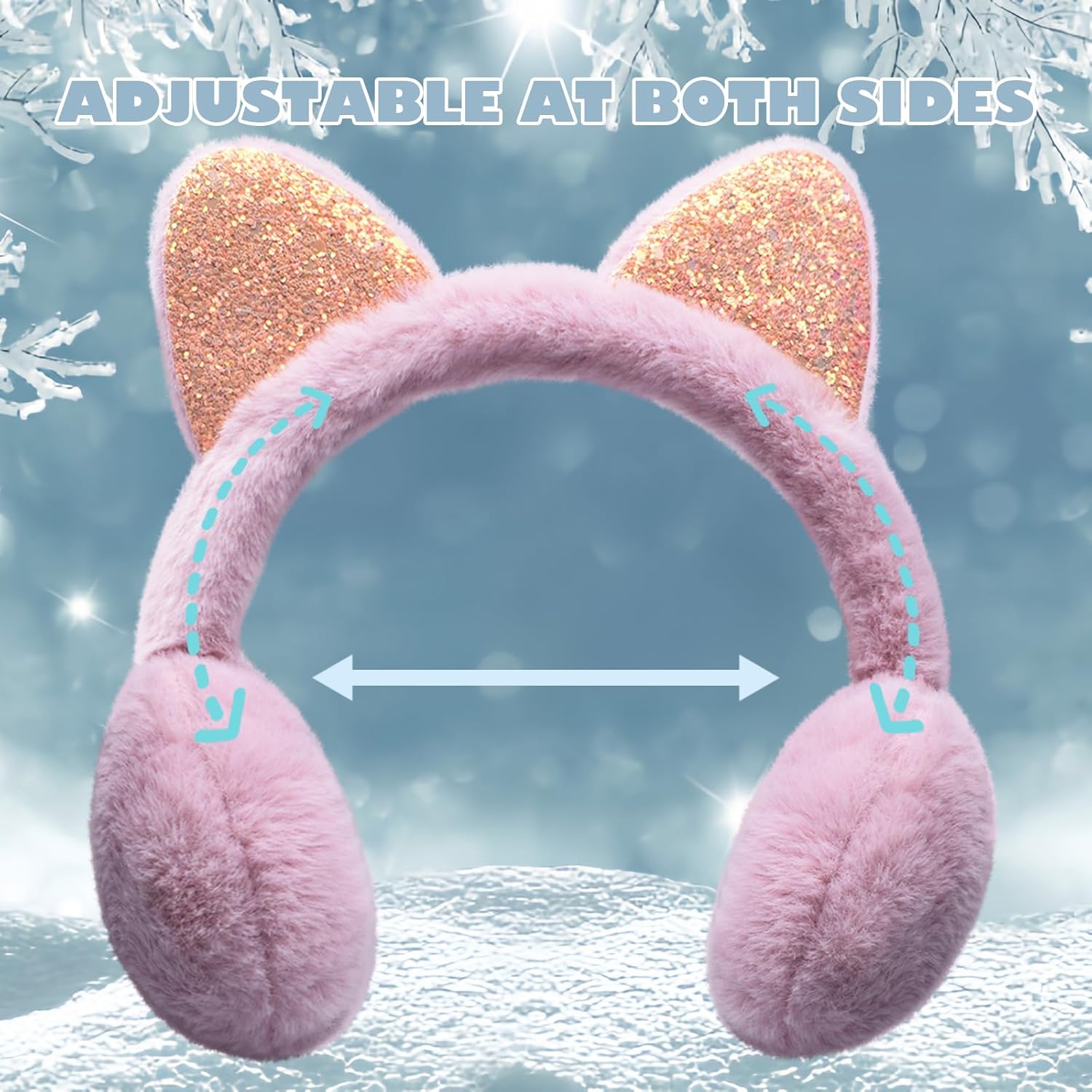 ZGDG Unicorn Earmuffs Foldable Warm Soft Plush Ear Cover with Cute Cat Ears Outdoor Winter Ear Warmers for Girls Kids Teens - Image 8