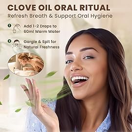 HIQILI 1 Fl Oz Clove Oil for Teeth and Gums, Oral Care, DIY Clean Spray, Aromatherapy, 100% Pure Natural Premium - 30ml