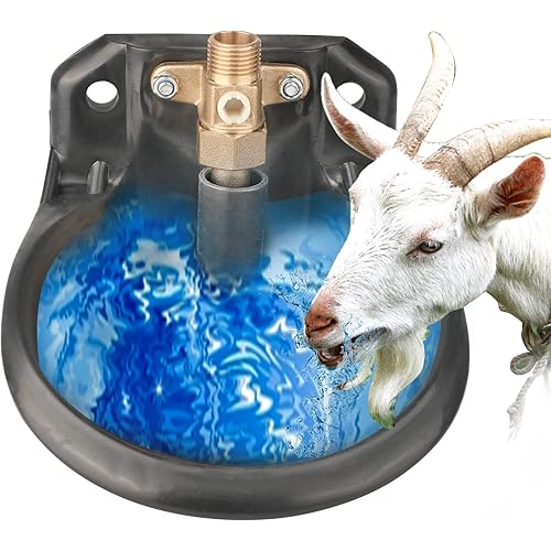 Milifun Goat Waterer, Sheep Water Bowls Livestock Water Bowl with Copper Valve, Automatic Horse Waterer Farm Automatic Waterer for Livestock.
