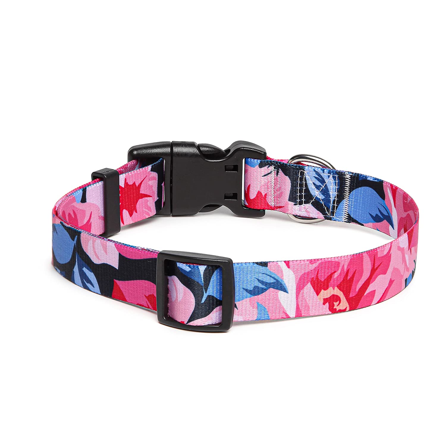 Adjustable Dog Collar with Patterns, Ultra Comfy Soft Nylon Breathable Pet Collar for Small Medium Large Dogs (L, Floral Orange) — view 163
