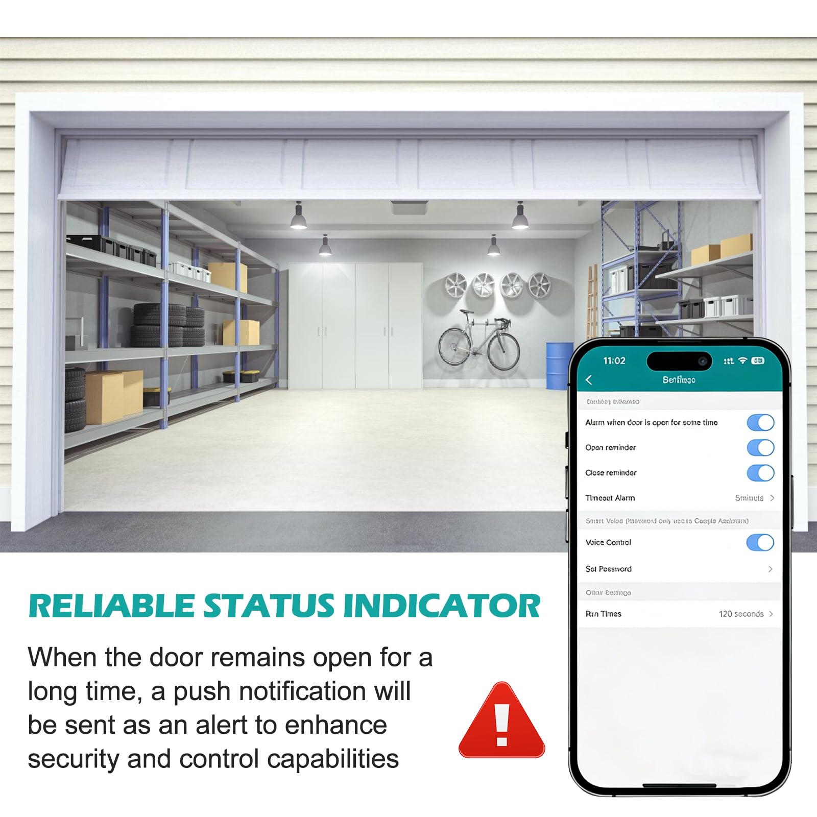 Apriporta Wifi Garage Door Opener, Wifi Garage Door Opener Con Sensore, Timer, Ac100-240v Controller Per Porta Del Garage, Apri Porta Garage Intelligente, Supporta Controllo Vocale E App
