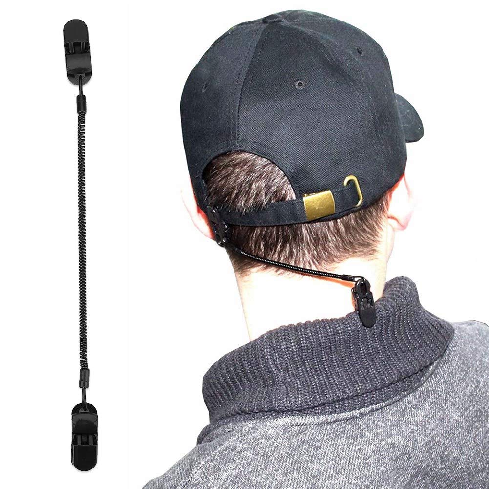 Broco Clip para Sombrero,3pcs Black Cap Retainers PVC Clip para el Sombrero Soporte para Guardar Ropa de Pesca y Cable Enrollado para Golf Pesca Pesc