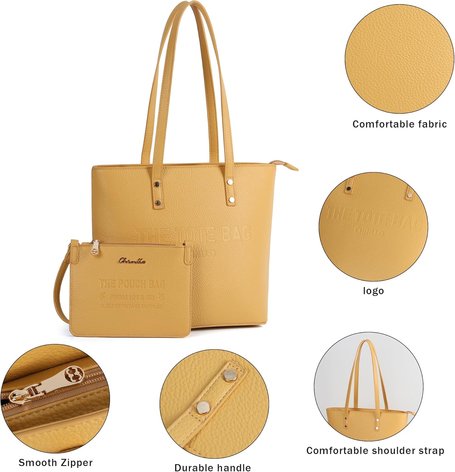 Chinllo Tote Bag for Women, Medium Top Handle Handbags Purse
