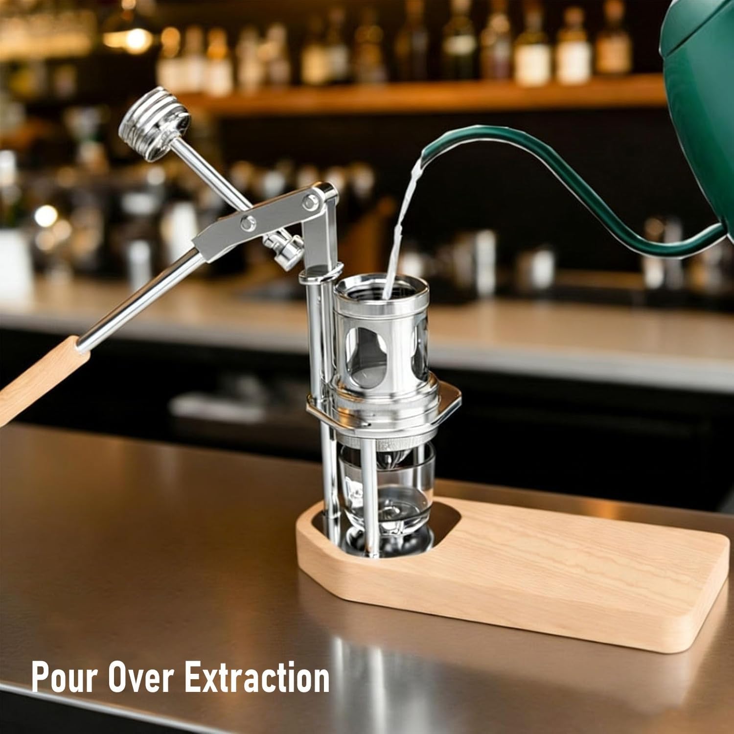 Máquina de espresso manual portátil, cafetera de prensa manual con manómetro, extracción de 1 a 16 bares, compatible con portafiltros de 51 mm y 58 mm para preparación de calidad barista