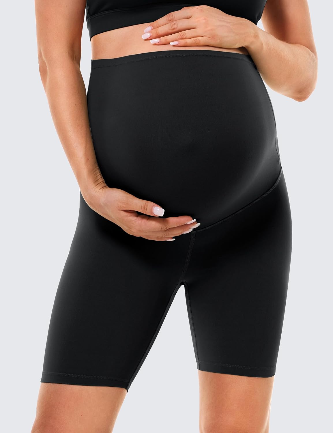 BAYDI Clouduxi Maternity Shorts Over The Belly-6" Pregnancy Biker Shorts Women Workout Yoga Pants