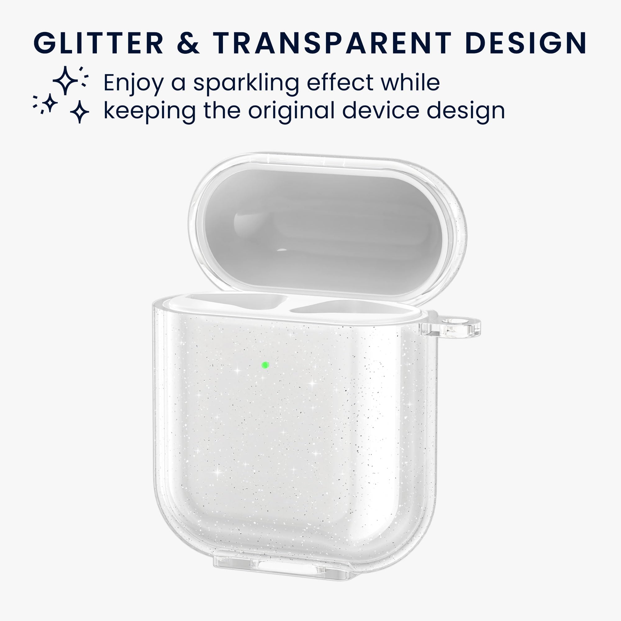 kwmobile Case Compatible with Apple Airpods 1 & 2 Cover - TPU Silicone - Wireless Headphones Case - Transparent - Image 3