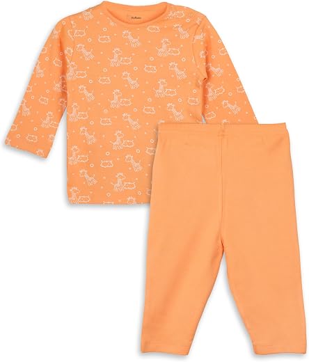 Kidbea Organic Cotton Unisex Baby Co-ord Sets | Soft &amp; Breathable Baby Clothing | Cute Printed Full Sleeve T-shirt &amp; Pants...