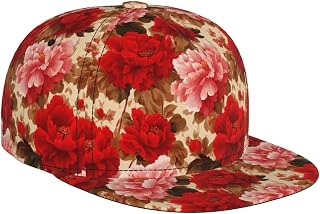 Hip Hop Trucker Hat Peonies Traditional Chinese Motifs Baseball Cap for Summer Outdoor Sport Black