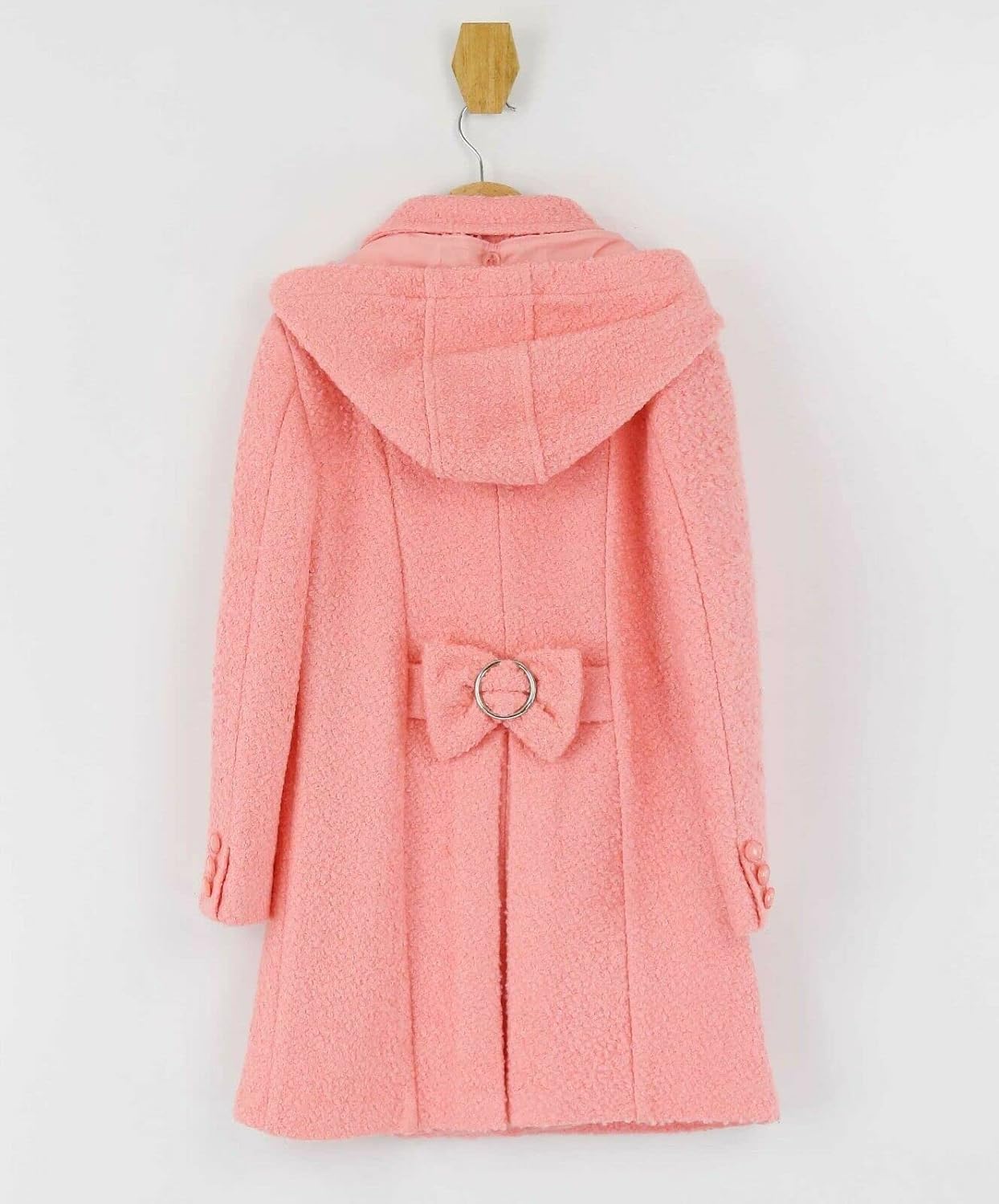 SIRRI Girl’s Wool Double-Breasted Mid Length Over Coat Formal Special Occasion Outerwear